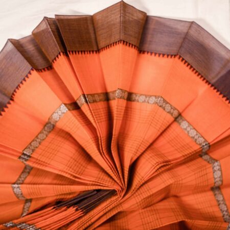 Orange Handloom Cotton Sarees No Blouse