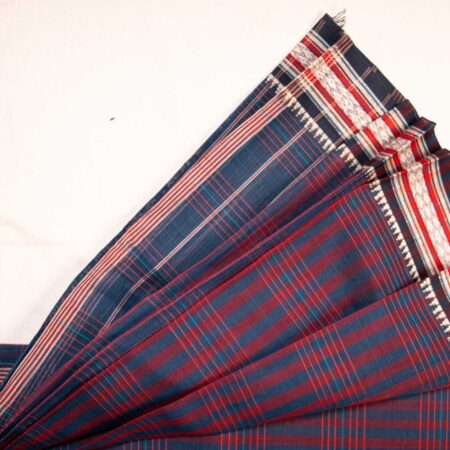 Mauve with Cream Line Border | Casual Cotton Sarees | Without Blouse