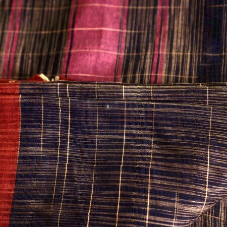 Navy Blue Handloom Cotton Saree with Traditional Border