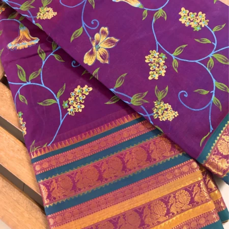 Maroon Checked Narayanpet Saree